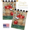 Breeze Decor Fruits Apple Basket House Flag Dowel Set Food