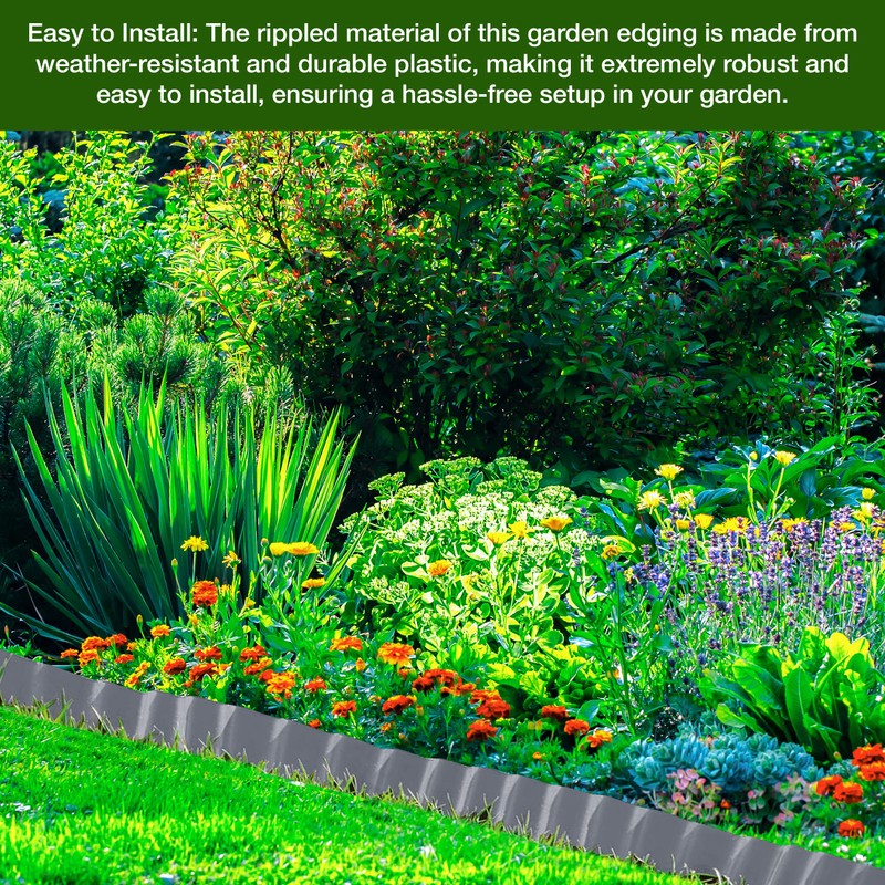 Enhance Your Garden Design with 9 Metres, Grey Flexible Plastic
