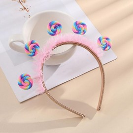 COHEALI Candy Headbands for Girls: 2pcs Cute Lollipop Headband, Lollipop Candy Hair Accessories Sweet Hairband for Kids Toddler Girl Birthday Parties, Themed Events 2 Styles