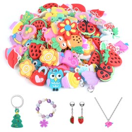 150 Pcs Loom Band Charms, Loom Band Accessories with Various Styles, Cute Charms for Bracelet Making, Rubber Band Bracelets Charms for Necklace, Earrings, Bracelet Making