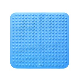 Shower Mat 48 x 48 cm Suction Cup Washable Square Sea Blue