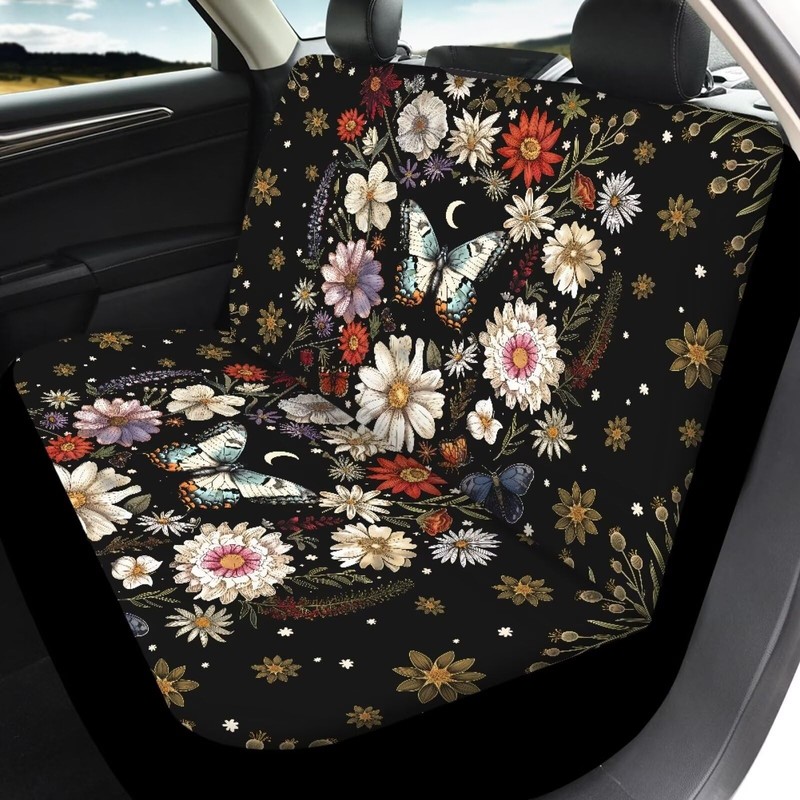 Bulopur Butterfly Floral Front and Rear Bench Protector Full Set