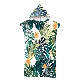 Proumhang Changement Changing Towel, Surf Poncho Towel with Hood, Adult Beach Towel, Printed, One Size, Fashion 15, 75 x 110 cm