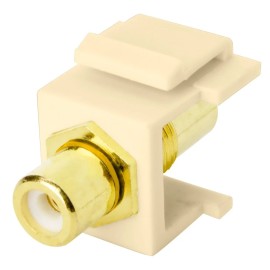 Skywalker RCA Female to RCA Female Keystone Jack Insert (Yellow Band, Ivory)