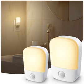 Specmsky Night Lights Plug into Wall[2 Pack], Night Light with Dusk to Dawn Sensor, 30/60LM Adjustable Brightness, 3000K Soft Warm Nightlights for Kids,Hallway, Bedroom, Bathroom and Kitchen.