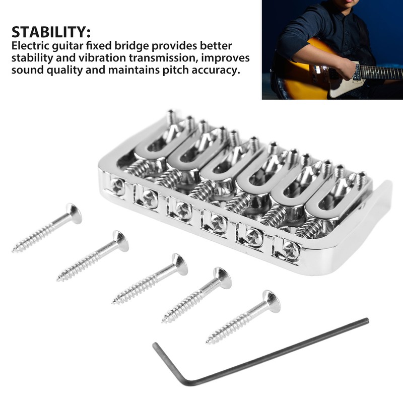 Electric Guitar Fixed Bridge Metal Adjustable Professional Guitar Fixed Bridge