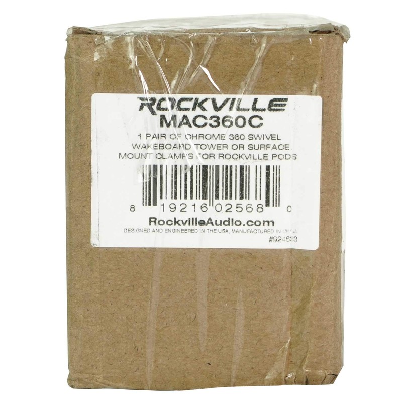 Rockville MAC360C (2) 360-Degree Swivel Tower/Surface Mount Clamps, Marine-Grade Aluminum,