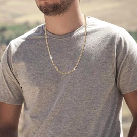 Richapex Holy Medal/18K Gold Guadalupe Necklace/Virgin Mary/Chain Men's Curb Chain Men's Stainless Steel 18K Gold Plated Cuban Link Chains Women's Silver Chain Gold Chain, Copper, Cubic Zirconia