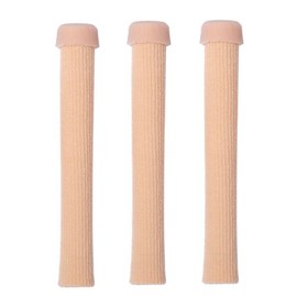 Dr.Foot Toe Tubes-3 Pcs-Fabric Sleeve Protectors with Gel Lining Pad The Toes to Prevent Corn, Callus & Blister-Bunions Sore Corns Hammertoes Gel Toe Separators Protector (Medium)