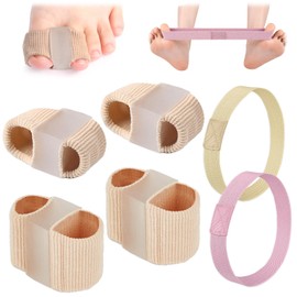 4 Stück Zehenspreizer Hallux Valgus + 2 Stück Hallux Valgus Zehenspreizer Trainingsband für den Zeh,Hallux Valgus Korrektur Set für Damen und Herren zur Schmerzlinderung von Ballenzehen