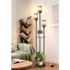 Crystal Standing Floor Lamp with Shelves for Living Room 67"