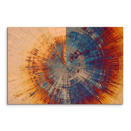 Wandbild 120x80cm Vintage Gemälde eines Baum Querschnitts auf Leinwand für Wohnzimmer, Büro, Schlafzimmer, Ferienwohnung u.v.m. Gestochen scharf in Top Qualität