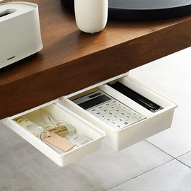 Desk Terrier Hidden Drawer Attached Under Desk Drawer Small Mini Company Desk Decoration Setup Hidden chest of drawers (medium size) 2ea