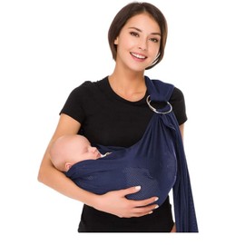 CUBY Baby Carrier Sling, Baby Wrap Carriers from Newborn Double-Ring Quick Dry Mesh Fabric Toddler Carrier Breathable Adjustable Easy Carrying Comfortable Shoulder Straps for Newborn (10 to 30 LB)