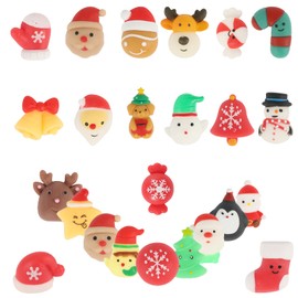 EDWINENEChristmas Squishies Toys 24 PCS Kawaii Mochi Squishy Stress Reliever Anxiety Toys Christmas Toys for Christmas Party Bag Filler