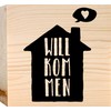 Willkommensgeschenk - Willkommen Holzbild + Reagenzglas zum Hinstellen opt. als