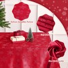 Tegeme Christmas Snowflake Tablecloth Metallic Jacquard Rectangle Tablecloth Polyester Fabric