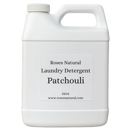 Detergente para ropa con pachulí, 32 oz, compatible con HE, aroma a pachulí almizclado, aceite esencial, hipoalergénico, biodegradable, fabricado en EE. UU.