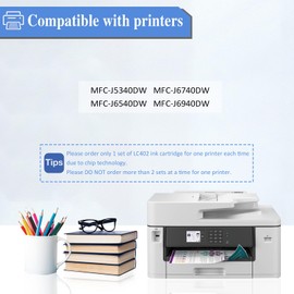 SHUOLEI LC402 Ink Cartridge Compatible for Brother LC402 LC402XL Standard Yield Works with MFC-J5340DW MFC-J6740DW MFC-J6540DW MFC-J6940DW (4 Pack，1 Black, 1 Cyan, 1 Magenta, 1 Yellow)