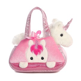 Aurora® Fashionable Fancy Pals™ Peek-A-Boo™ Unicorn Stuffed Animal - Plush with Stylish Purse for Dress Up Fun - Perfect for Kids 3+ Years, Costumes, and Birthdays - Multicolor 7 Inches