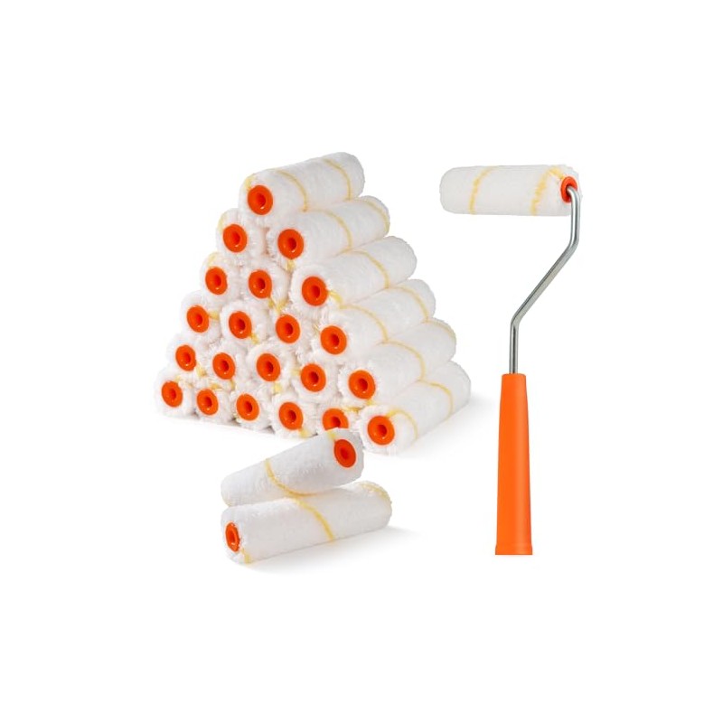 24 Pack Microfiber Paint Roller 4 Inch, Mini Paint Roller