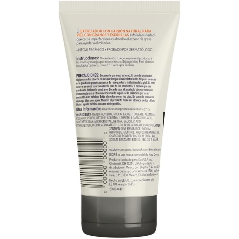Bioré Exfoliador Carbon Natural, 127 g