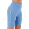 Persit Women's Short Leggings, Opaque Cycling Shorts with Pockets, sky