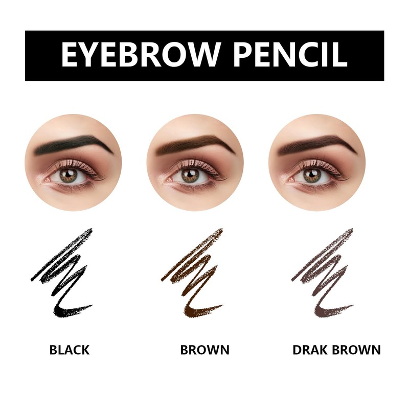 MOTIBACK 12-Count Brow Defining Set with Sharpener (Dark Brown)