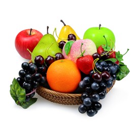 16 Pcs Fake Fruits Pack, Artificial Fruits for Decoration Kitchen Home, Display Fruits for Dining Table Decor, Realistic Fake Apple Peach Oranges Grapes Pear