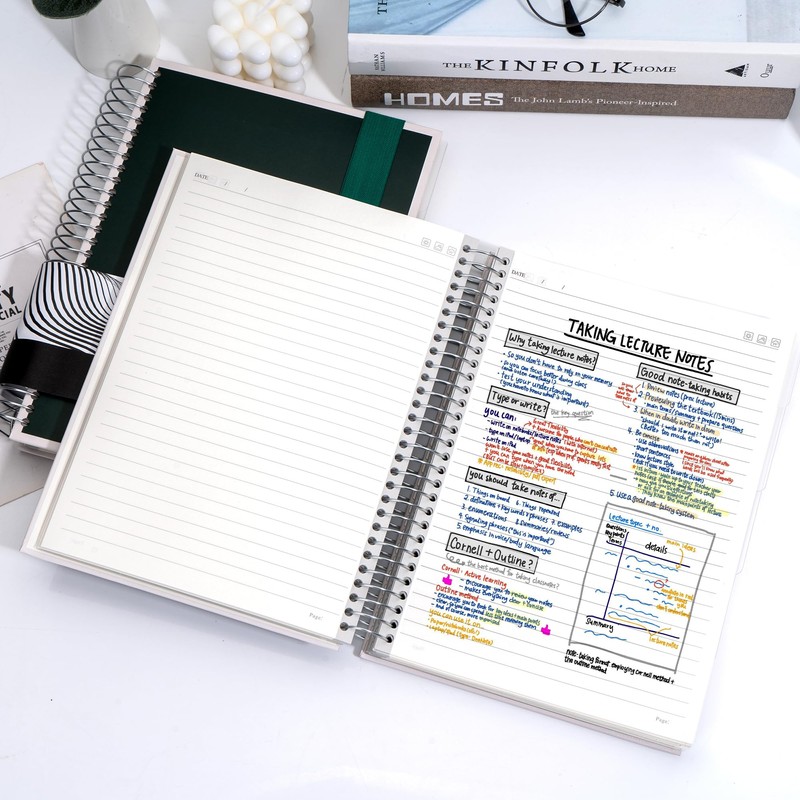 Yoment 5 Subject Notebook with Dividers B5 College Ruled Notebooks