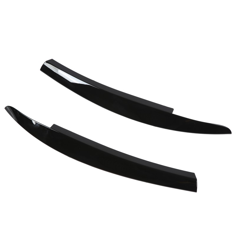 2Pcs/Set Front Headlight Eyebrow Eyelid Strips Cover Trim Glossy Black