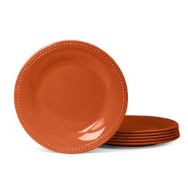 BEESEN Melamine Beaded Appetizer/Salad/Dessert/Side Plates, Fall, Set of 6, 8.5 inch, Platter, Serving Dishes, Kid-Friendly, Chip and Break-Resistant, Durable, for Indoor and Outdoor, Dishwasher Safe