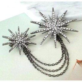 Unbranded Cosmic COMET Shooting STARS Snowflake FLOWERS Stellar Chains Rhinestone Brooch