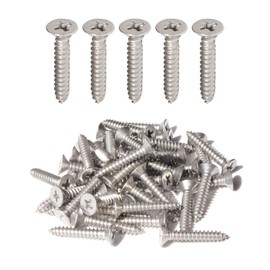 IMScrews 100pcs #8 x 1" (25mm) Stainless Flat Head Phillips Wood Screws 18-8 (304) Stainless Steel Countersunk Self Tapping Screws