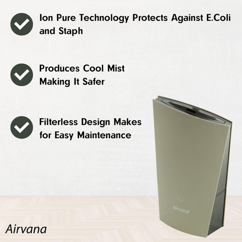 Airvana 1.3L Ultrasonic Cool Mist Humidifier, Black