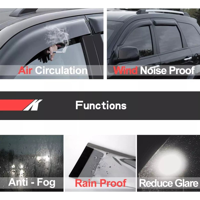 4Pcs Side Window Wind Deflector Window Visor for 2017-2023 GMC