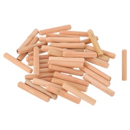 sourcing map 200Pcs 3/8" x 2-3/8" Wooden Dowel Pins, Wood Dowels Rods, Furniture Woodworking Grooved Fluted Pin, Wooden Dowels Fluted for Craft, DIY Projects