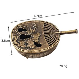 Kisstta Pack of 2 Metal Mini Incense Burner, Lotus Incense Holder and Fan, Incense Burner for Decoration Living Room and Yoga Accessories