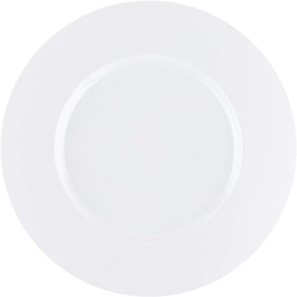 EcoQuality 8.9" Disposable Round White Plastic Lunch Plates 120pcs