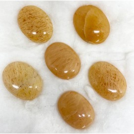 Soothing Crystals Thumb Worry Stone 40 x 30 mm Natural Yellow Aventurine Gemstone Chakra Healing Pocket Palm Stress Relief Stone Crystals Therapy w/Pouch & Crystal Info Cards