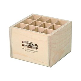 Koh-I-Noor Square Wooden Storage Box for Pens/Mechanical Pencils/Paintbrushes, Beige