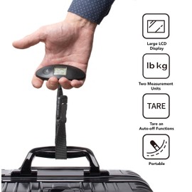 IPEA Digital Scales for Suitcases, Bags, Travel Luggage - Maximum Load 40kg - Weighing Scale with Display for Measuring Suitcase Weight Before Check-in at Airport - Portable