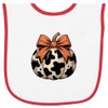 inktastic Cow-Patterned Pumpkin with Bow Baby Terry Cloth Bib White