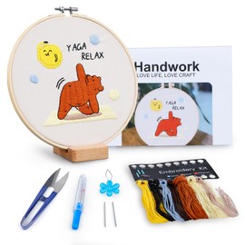 GNEGNI LIFE Embroidery kit for Beginners, Embroidery Starter Kit - Original Animal Patterns, Included Embroidery Tools with Instruction and Video Tutorial