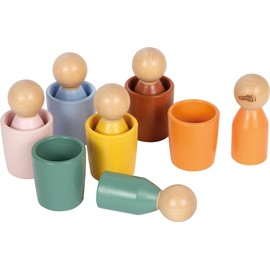 small foot Bicchieri Montessori con figure, in legno FSC® 100% certificato, gioco di ordinamento con 6 figure e 6 bicchieri, da 1 anno, 12813