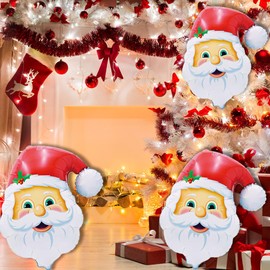 Christmas Balloons Santa Claus Balloons Santa Claus Head Balloons Father Christmas Balloons for Xmas Themed Party Supplies Christmas Decor Christmas Party Decorations Balloons Party Sets-3pcs