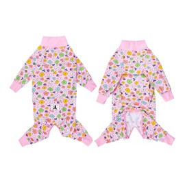 BT Bear Large Dog Clothes, Elastic Pet Onesie Protect Joints Anti-Hair Anti Licking, Wound Protection Pet Pyjamas Dog Jumpsuit for Medium Large Dogs (XXXL, Pink Flower)