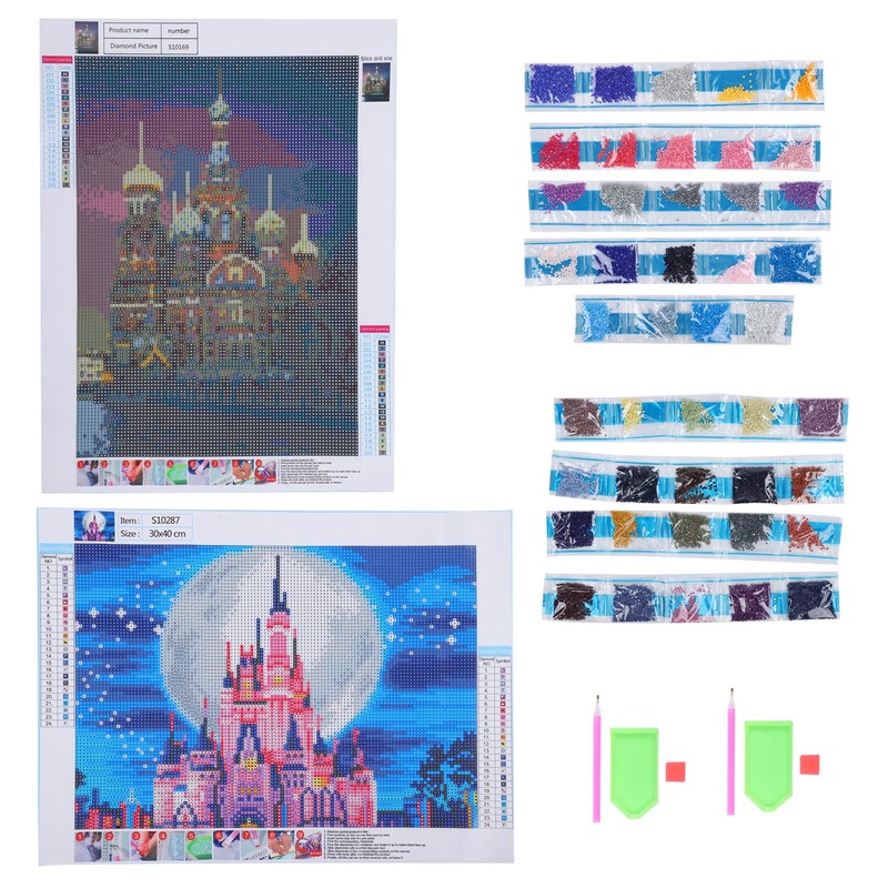 DIY Diamond Painting Kit Castle Embroidery Arts Craft Picture for