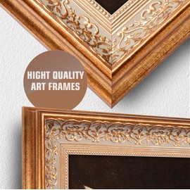 The Musical Angel by Rosso Fiorentino Framed Size:24.5 x 20.5 inches,Image Size:20x16 inches,Vintage Pattern Gold Frame The World Classic Art Reproductions, Wall Art for Home Décor