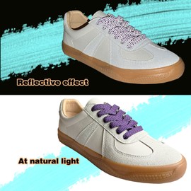 VASGO Flat Shoe Laces Reflective for Sport Casual Trainer Sneaker 10 Different Lengths 12 Colors (Purple, 31 inches/80 cm)